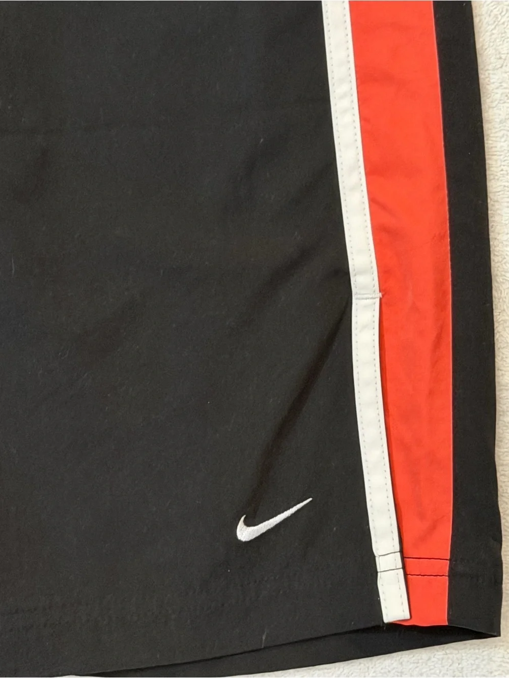 VTG Y2K Nike Cropped Track Pants Side Stripe Wide Leg Swoosh 294617 Retro Active